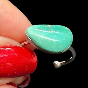 Adjustable Turquoise Ring stainless steel band